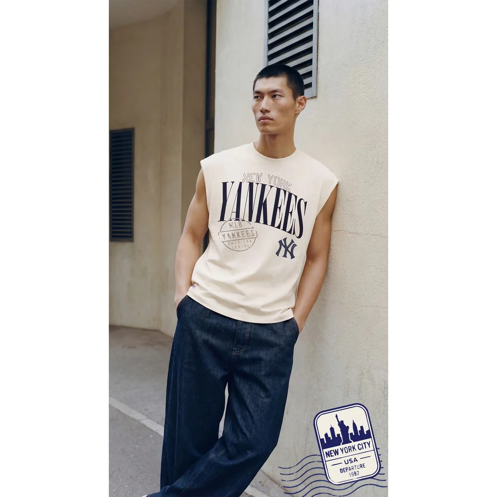 MLB NEW YORK YANKEES  STAMPED MEN'S S/S TEE (EGGSHELL)