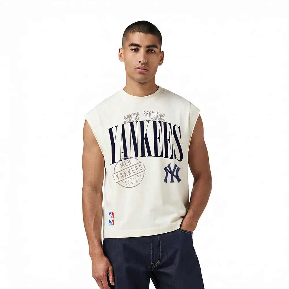 MLB NEW YORK YANKEES  STAMPED MEN'S S/S TEE (EGGSHELL) - Image 2