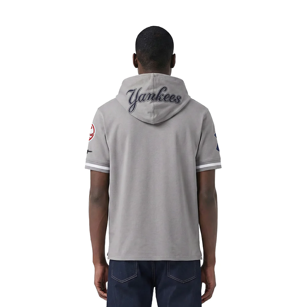 MLB NEW YORK YANKEES CLASSIC CHENILLE MEN'S SS PO HOODIE (GRAY) - Image 2