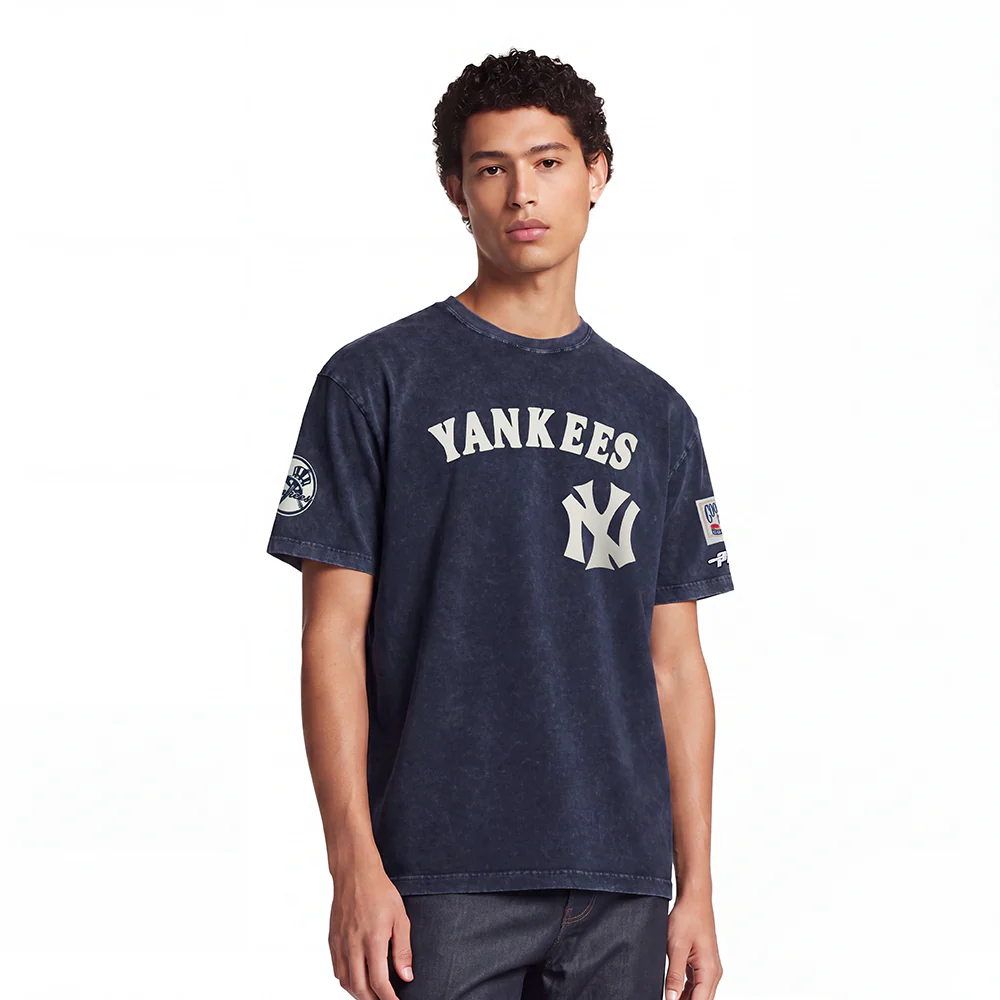 MLB NEW YORK YANKEES FIRST TEAM MEN'S S/S TOP (WASHED MIDNIGHT NAVY)