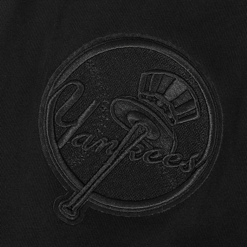 MLB NEW YORK YANKEES BLACKOUT MEN'S DROP SHOULDER LS TEE (BLACK) - Image 6