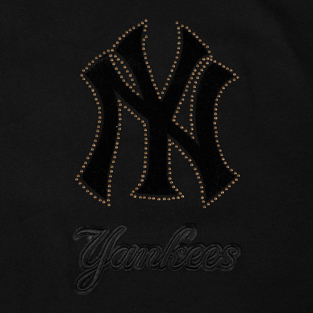 MLB NEW YORK YANKEES BLACKOUT MEN'S DROP SHOULDER LS TEE (BLACK) - Image 7