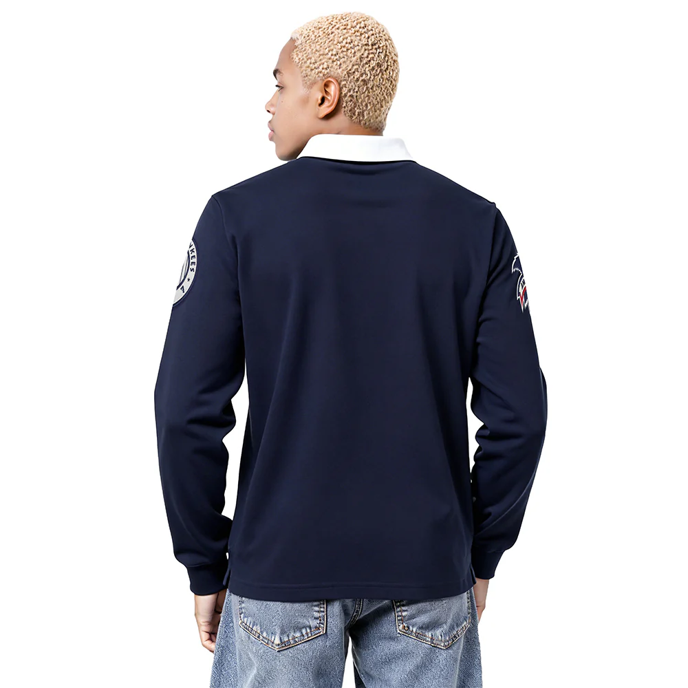 MLB NEW YORK YANKEES MODERN ORIGINALS MEN'S LS RUGBY (MIDNIGHT NAVY) - Image 2