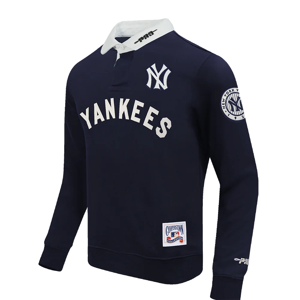 MLB NEW YORK YANKEES MODERN ORIGINALS MEN'S LS RUGBY (MIDNIGHT NAVY) - Image 3