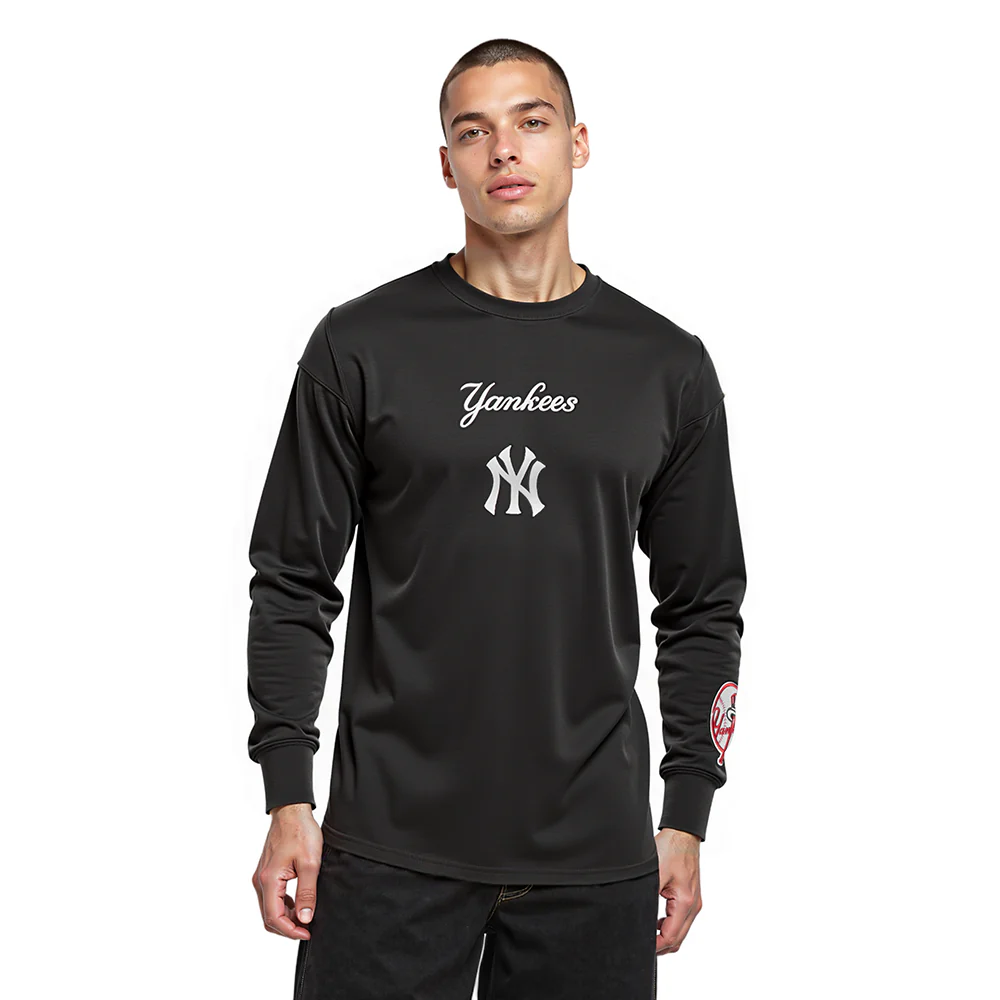 MLB NEW YORK YANKEES WINGSPAN MEN'S DROP SHOULDER LS TEE (BLACK) - Image 2