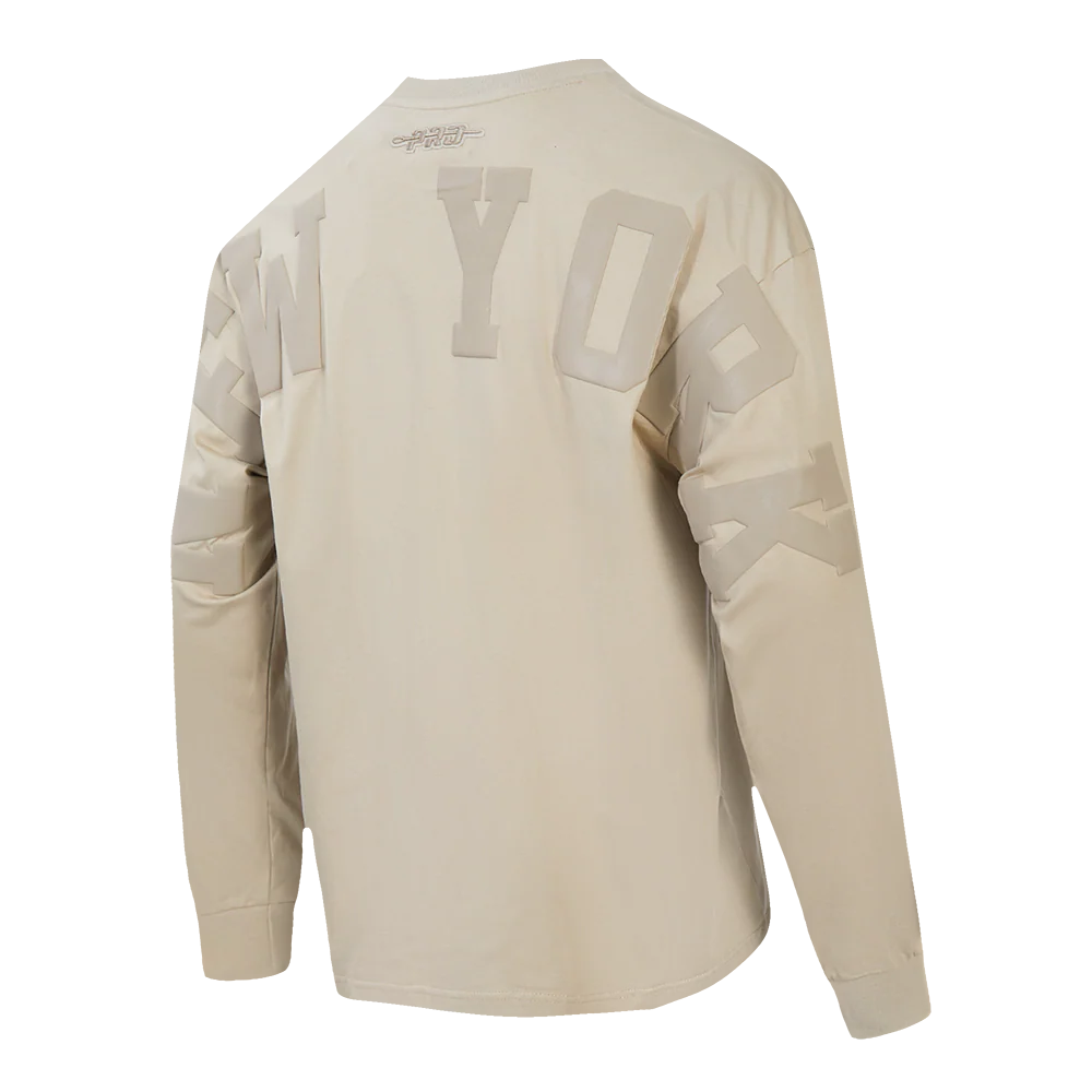 MLB NEW YORK YANKEES WINGSPAN MEN'S DROP SHOULDER LS TEE (TAUPE) - Image 4