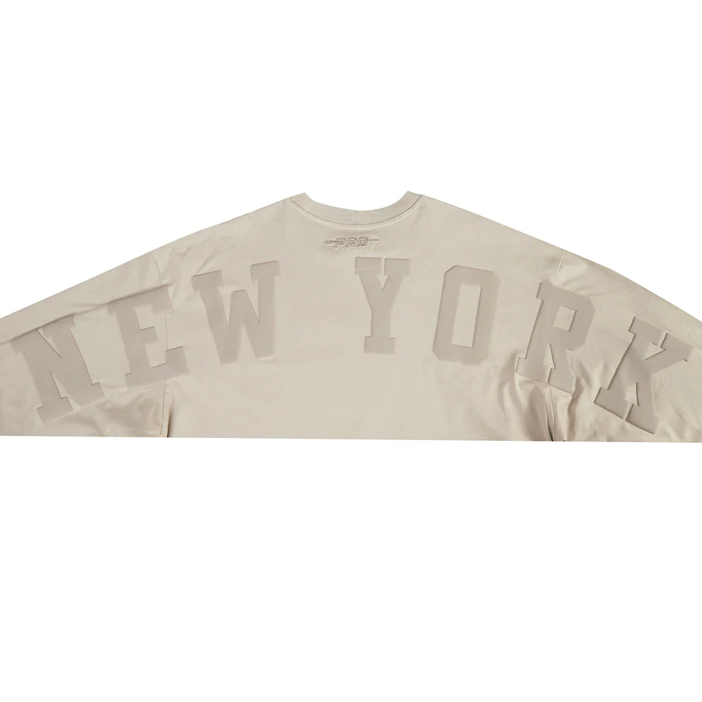 MLB NEW YORK YANKEES WINGSPAN MEN'S DROP SHOULDER LS TEE (TAUPE) - Image 5