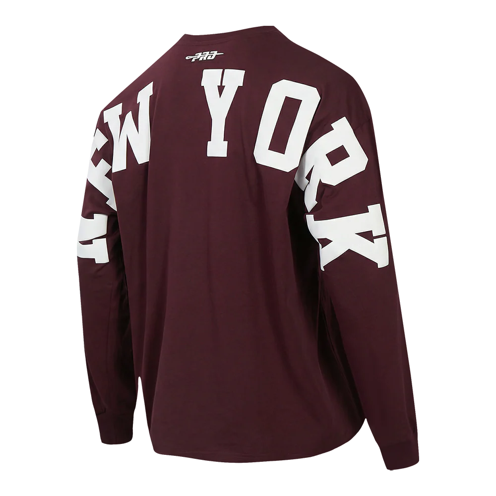 MLB NEW YORK YANKEES WINGSPAN MEN'S DROP SHOULDER LS TEE (WINE) - Image 4