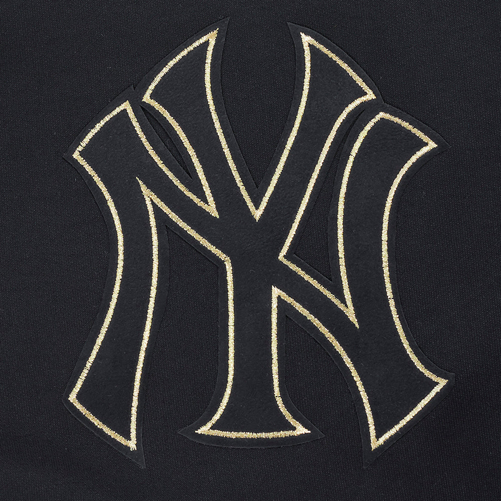MLB NEW YORK YANKEES BLACK & GOLD MEN'S DOUBLE KNIT SHORT (JET BLACK) - Image 5