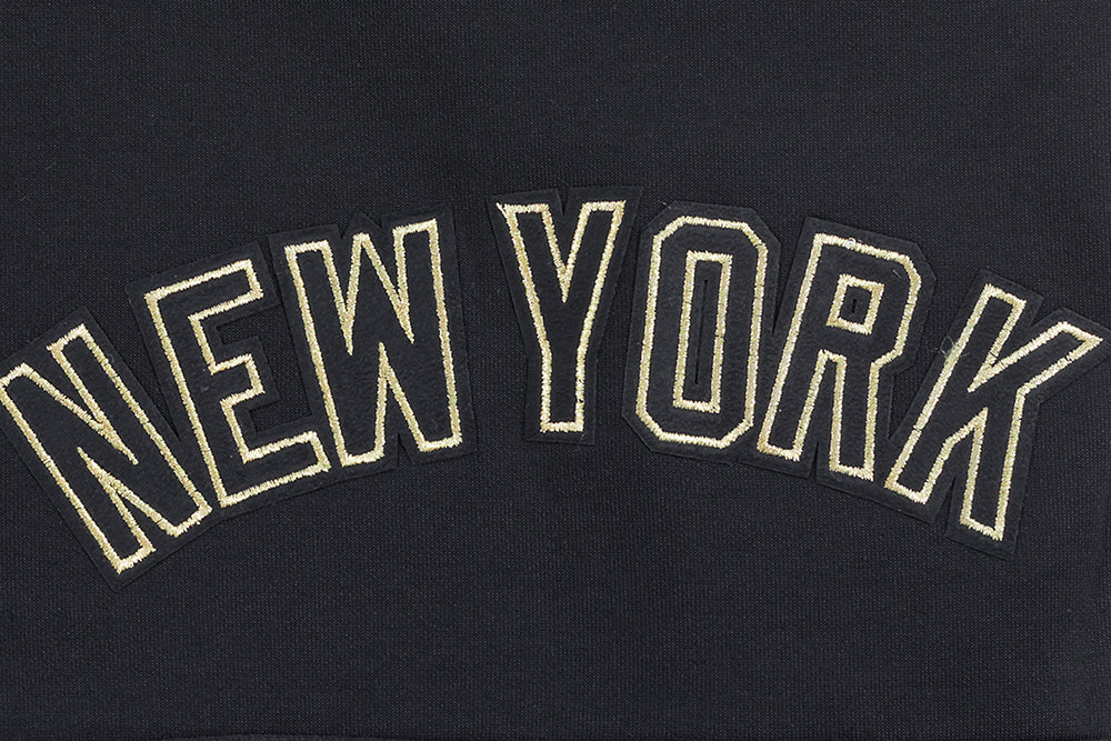 MLB NEW YORK YANKEES BLACK & GOLD MEN'S DOUBLE KNIT SHORT (JET BLACK) - Image 6