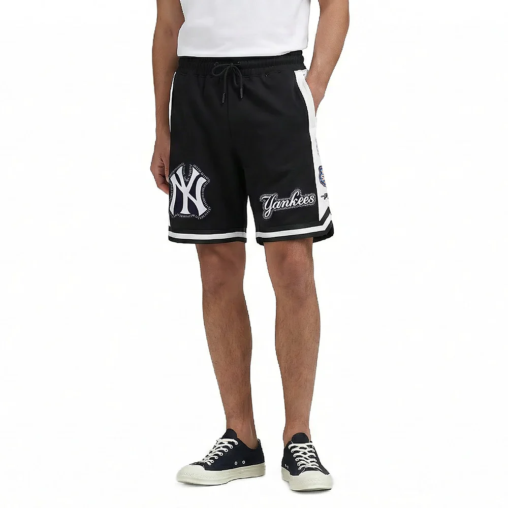 MLB NEW YORK YANKEES DIY PICK STITCH MEN'S DOUBLE KNIT 2.0 SHORT (BLACK)