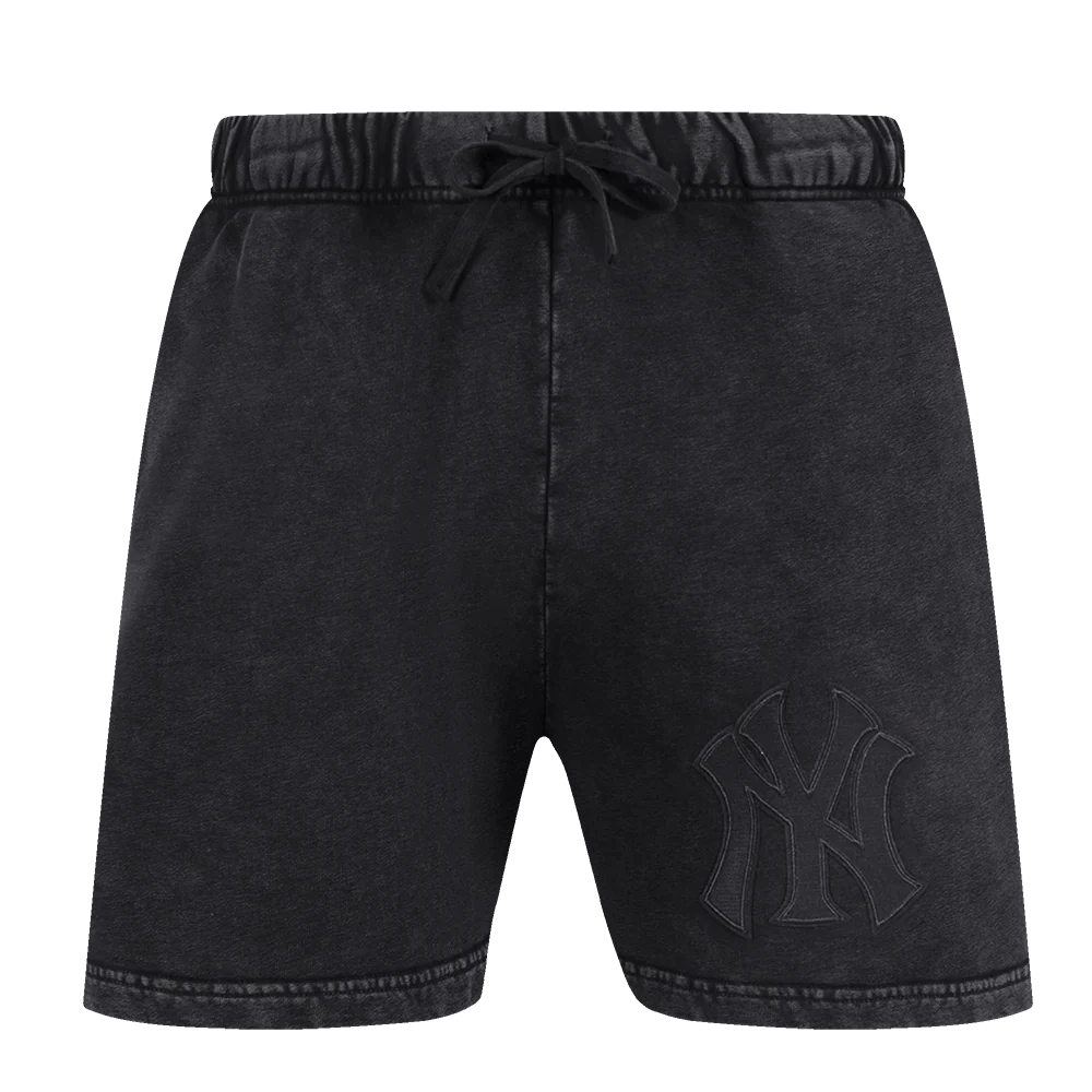 MLB NEW YORK YANKEES WASHED CLASSIC MEN'S ENZYME WASH FIT SHORT (WASHED BLACK)