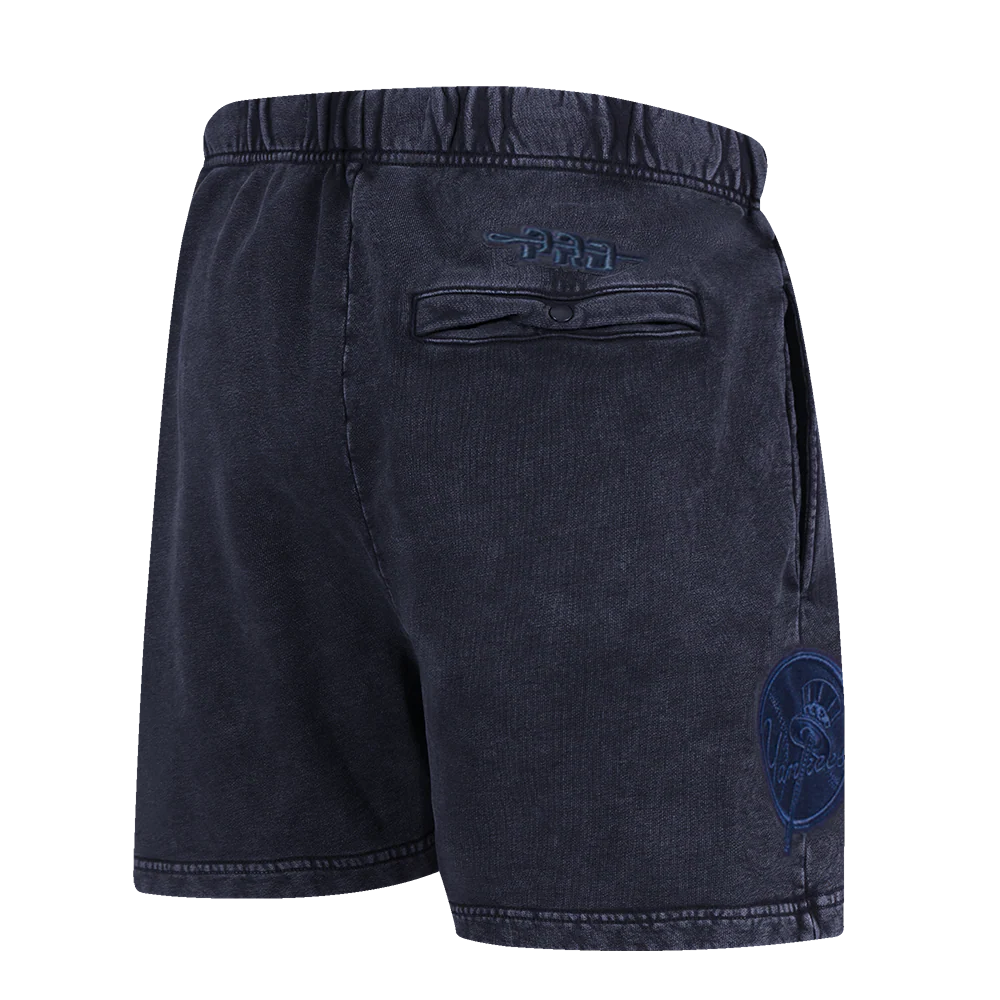 MLB NEW YORK YANKEES WASHED CLASSIC MEN'S ENZYME WASH FT SHORT (WASHED MIDNIGHT NAVY) - Image 4