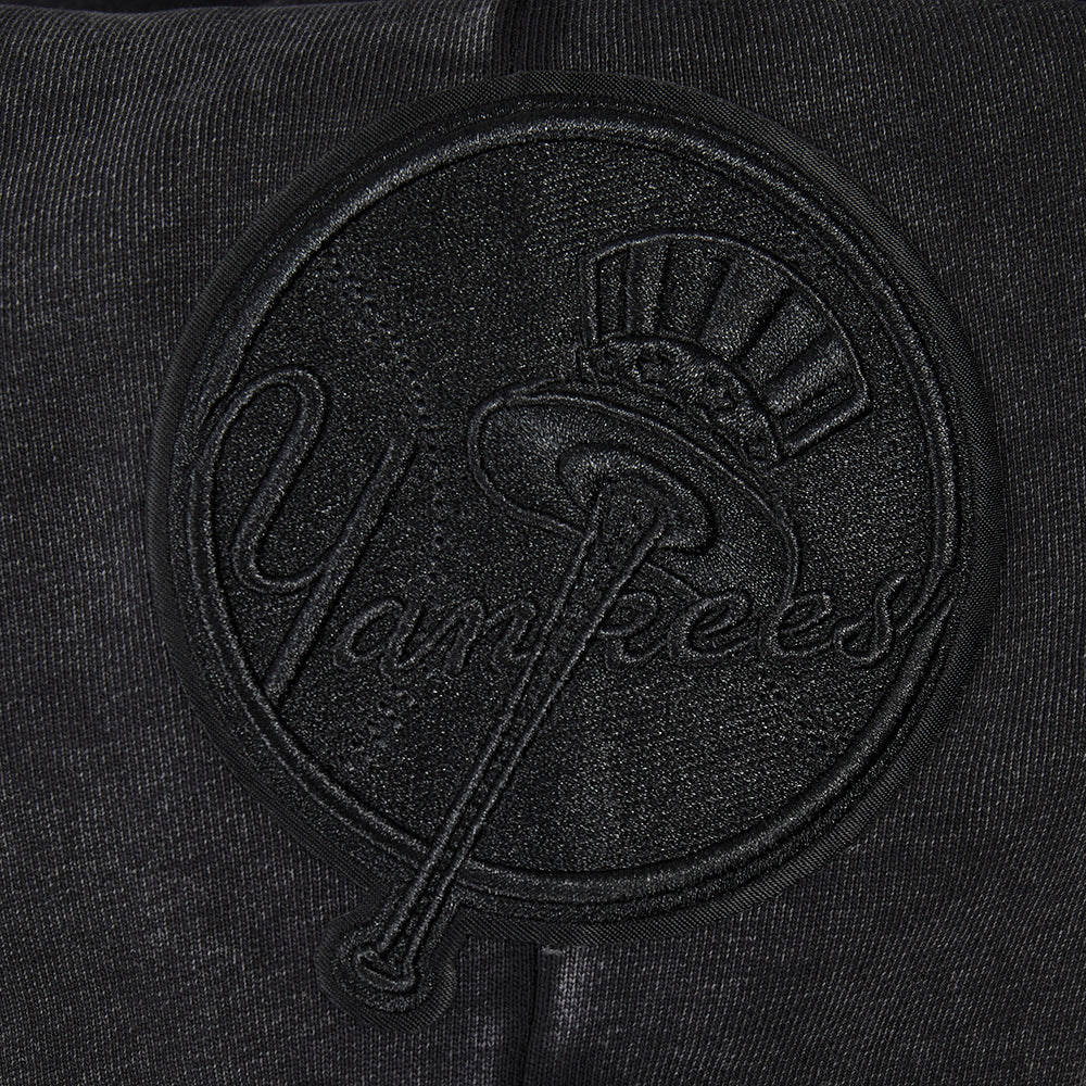 MLB NEW YORK YANKEES WASHED CLASSIC MEN'S ENZYME WASH RELAXED FT SWEATPANT (WASHED BLACK) - Image 6