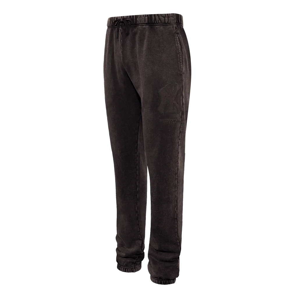 MLB NEW YORK YANKEES WASHED CLASSIC MEN'S ENZYME WASH RELAXED FT SWEATPANT (WASHED BROWN)