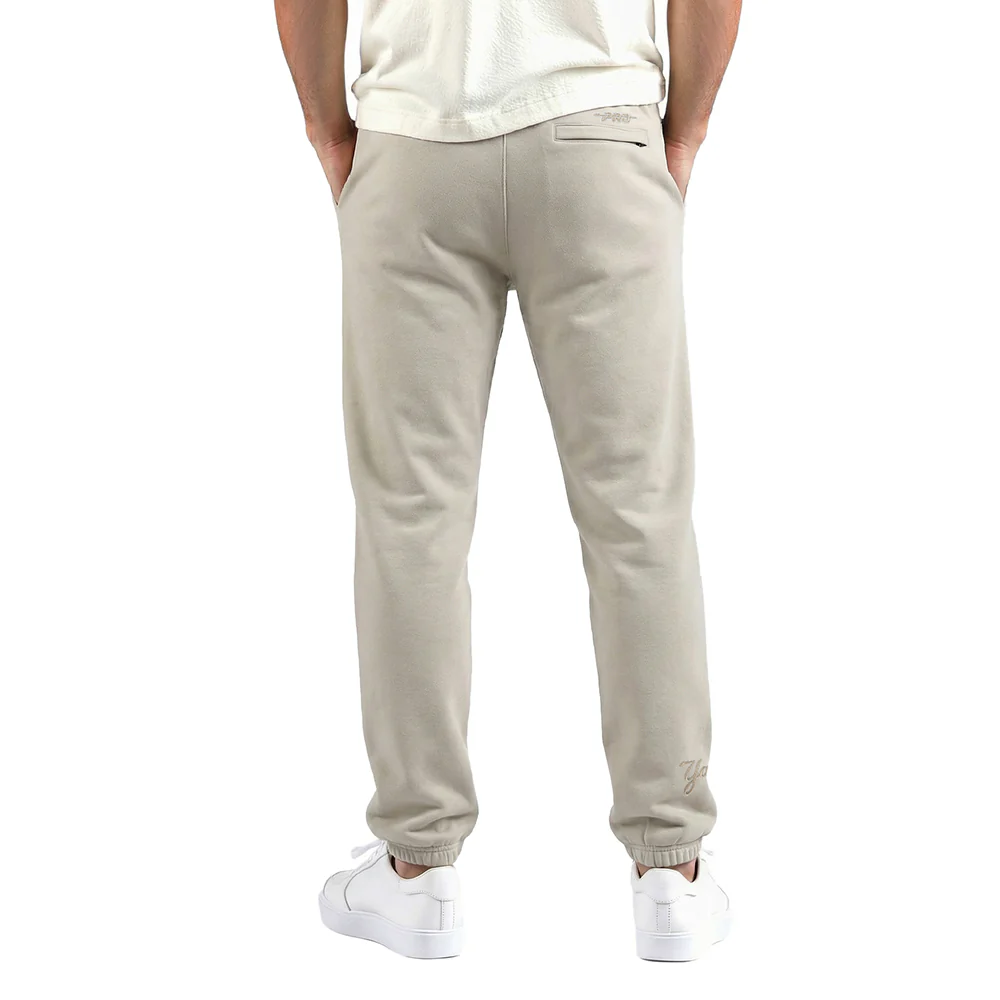 MLB NEW YORK YANKEES WINGSPAN MEN'S FLEECE STRAIGHT LEG SWEATPANT (TAUPE)