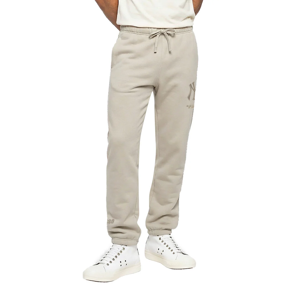 MLB NEW YORK YANKEES WINGSPAN MEN'S FLEECE STRAIGHT LEG SWEATPANT (TAUPE) - Image 2