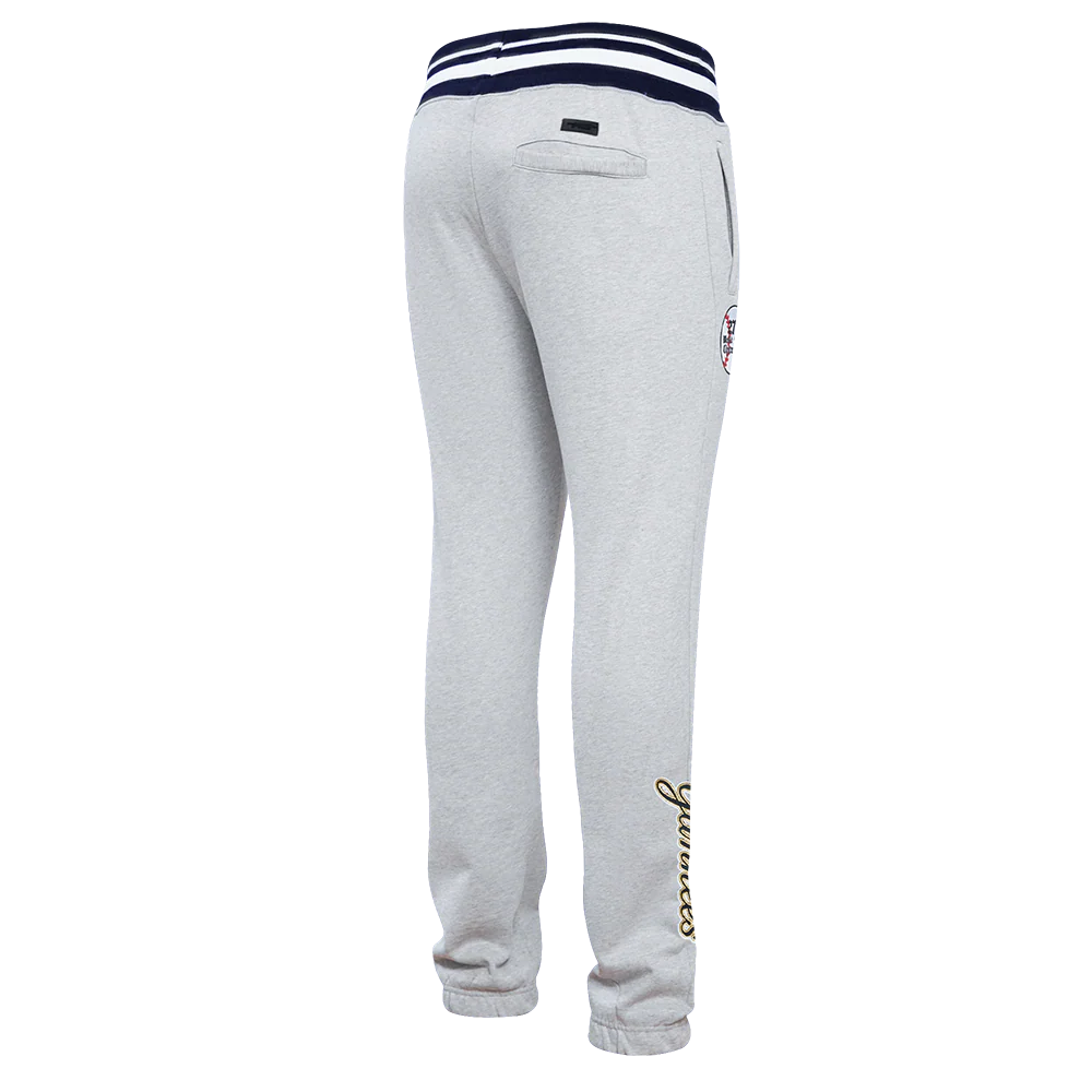 MLB NEW YORK YANKEES PRO PREP RIB FLEECE MEN'S SWEATPANT (HEATHER GREY/MIDNIGHT NAVY) - Image 3
