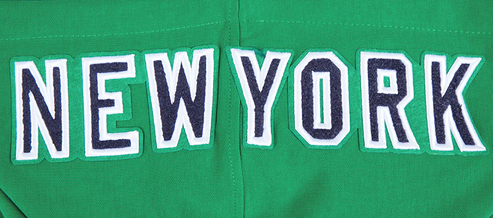 MLB NEW YORK YANKEES CLASSIC CHENILLE MEN'S DOUBLE KNIT PULLOVER HOODIE (KELLY GREEN) - Image 8