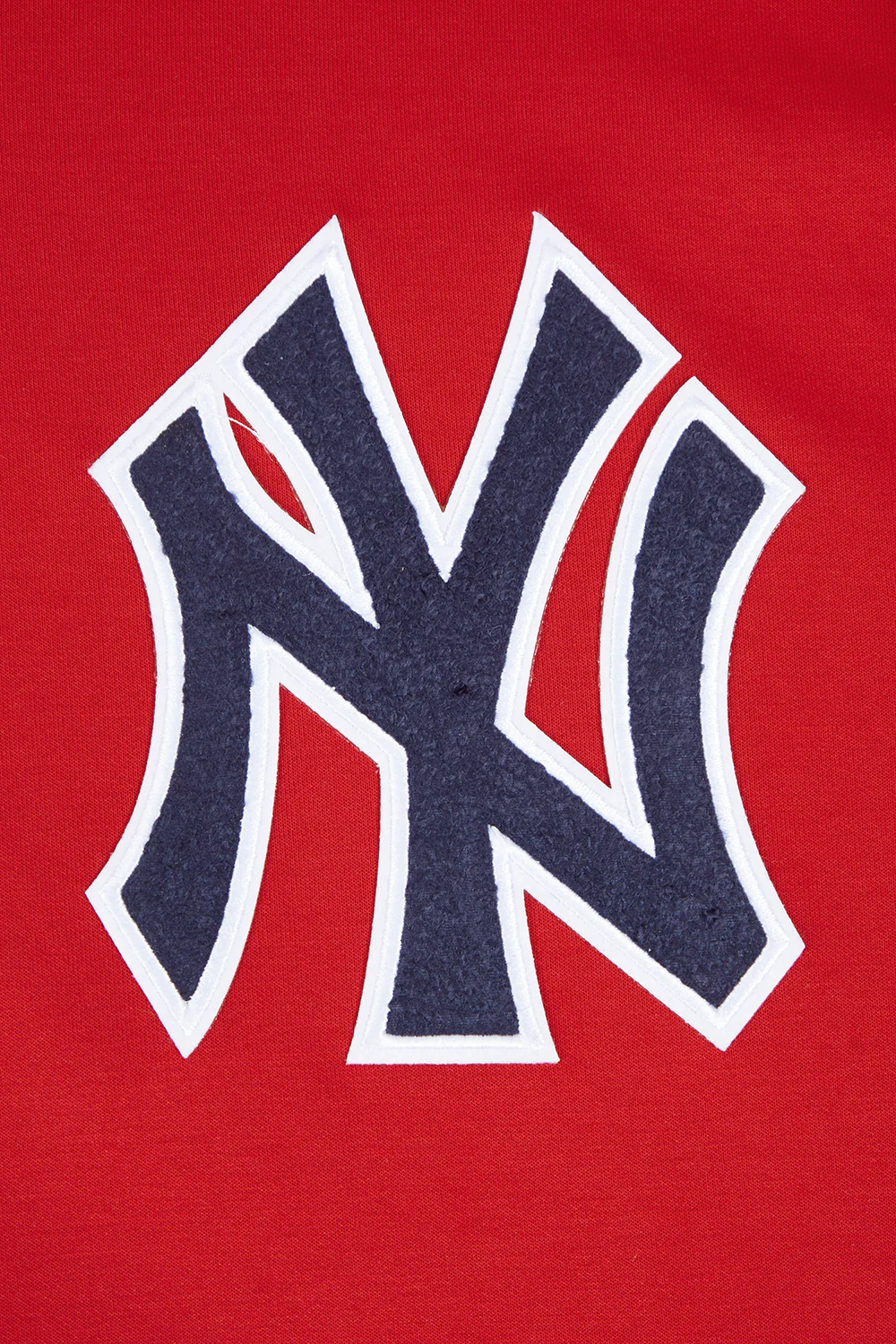 MLB NEW YORK YANKEES CLASSIC CHENILLE MEN'S DOUBLE KNIT PULLOVER HOODIE (RED) - Image 5