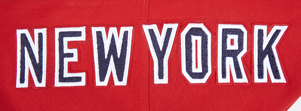 MLB NEW YORK YANKEES CLASSIC CHENILLE MEN'S DOUBLE KNIT PULLOVER HOODIE (RED) - Image 8