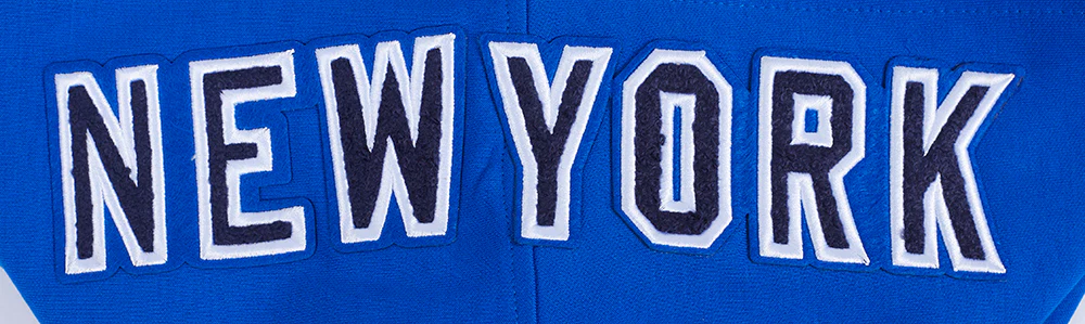MLB NEW YORK YANKEES CLASSIC CHENILLE MEN'S DOUBLE KNIT PULLOVER HOODIE (ROYAL BLUE) - Image 8