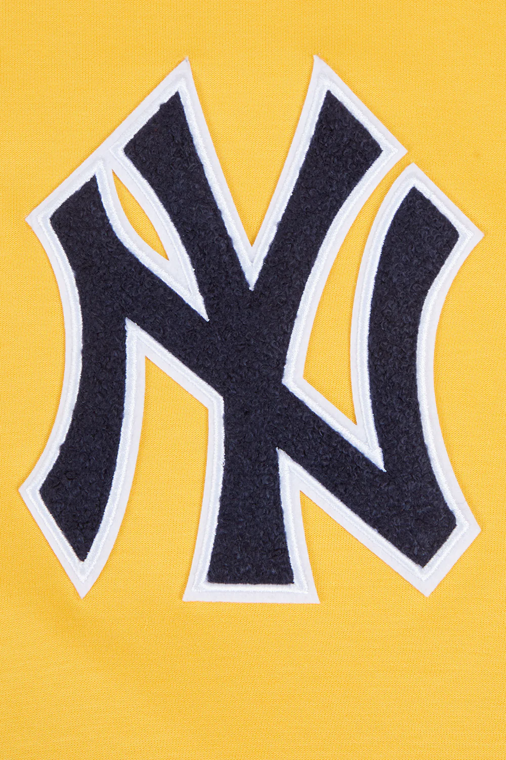 MLB NEW YORK YANKEES CLASSIC CHENILLE MEN'S DOUBLE KNIT PULLOVER HOODIE (YELLOW) - Image 5