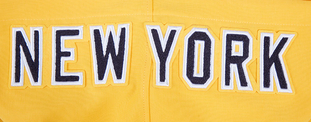MLB NEW YORK YANKEES CLASSIC CHENILLE MEN'S DOUBLE KNIT PULLOVER HOODIE (YELLOW) - Image 8