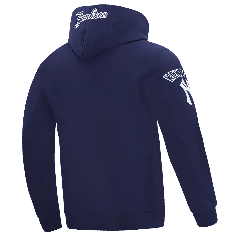 MLB NEW YORK YANKEES OLD ENGLISH MEN'S PULLOVER HOODIE (MIDNIGHT NAVY) - Image 3