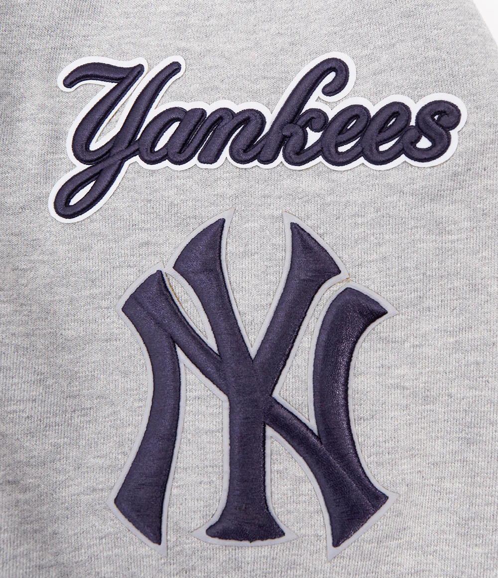 MLB NEW YORK YANKEES MASHUP MEN'S RIB CREWNECK (HEATHER GREY/MIDNIGHT NAVY) - Image 6