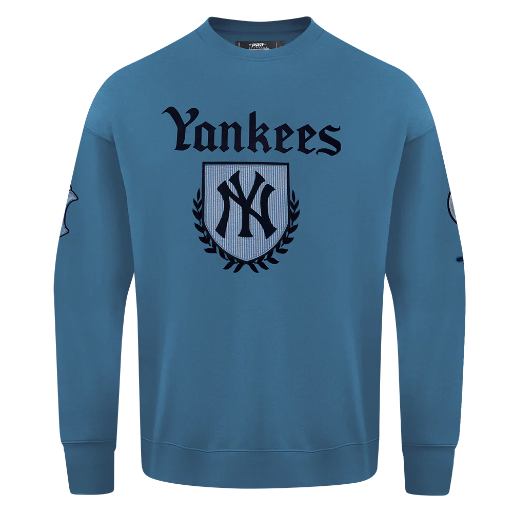 MLB NEW YORK YANKEES COUNTRY CLUB MEN'S DROP SHOULDER FLEECE CREWNECK (STEEL BLUE)