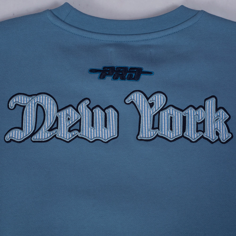 MLB NEW YORK YANKEES COUNTRY CLUB MEN'S DROP SHOULDER FLEECE CREWNECK (STEEL BLUE) - Image 8