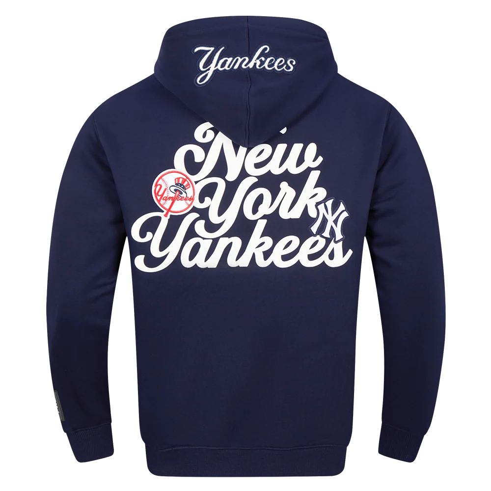 MLB NEW YORK YANKEES SOUVENIR MEN'S FLEECE PULLOVER HOODIE (MIDNIGHT NAVY) - Image 3