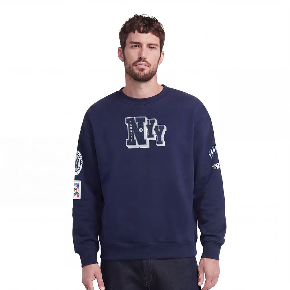 MLB NEW YORK YANKEES BEST OF MEN'S DROP SHOULDER CREWNECK (MIDNIGHT NAVY)