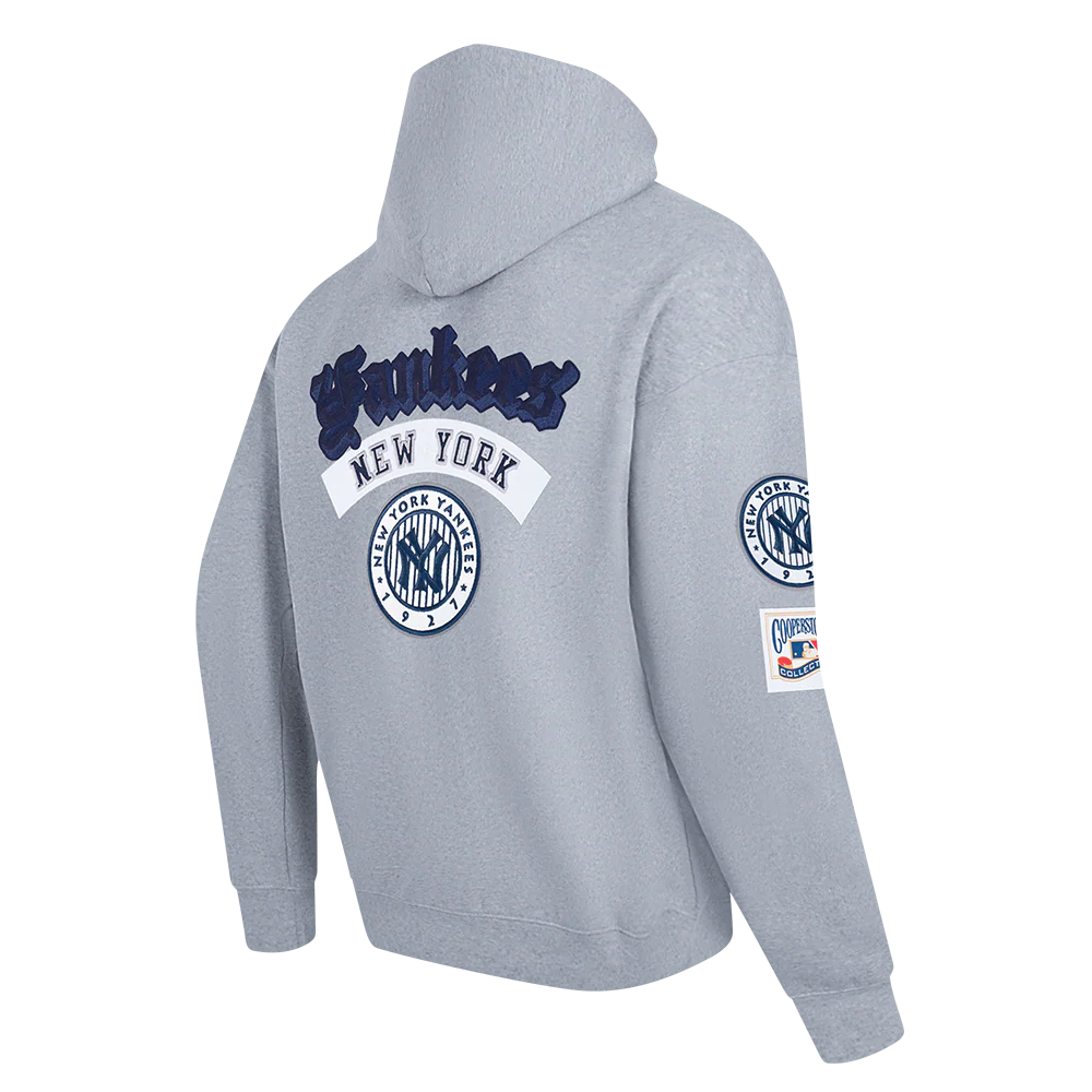 MLB NEW YORK YANKEES BEST OF MEN'S DROP SHOULDER PO HOODIE (DARK HEATHER GRAY) - Image 6