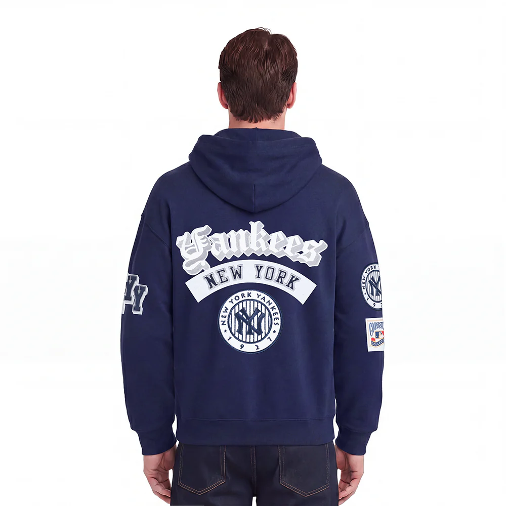 MLB NEW YORK YANKEES BEST OF MEN'S DROP SHOULDER PO HOODIE (MIDNIGHT NAVY) - Image 2