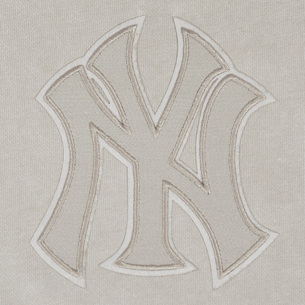 MLB NEW YORK YANKEES WASHED CLASSIC MEN'S ENZYME WASH DROP SHOULDER FT CREWNECK (WASHED WARM SLATE) - Image 7