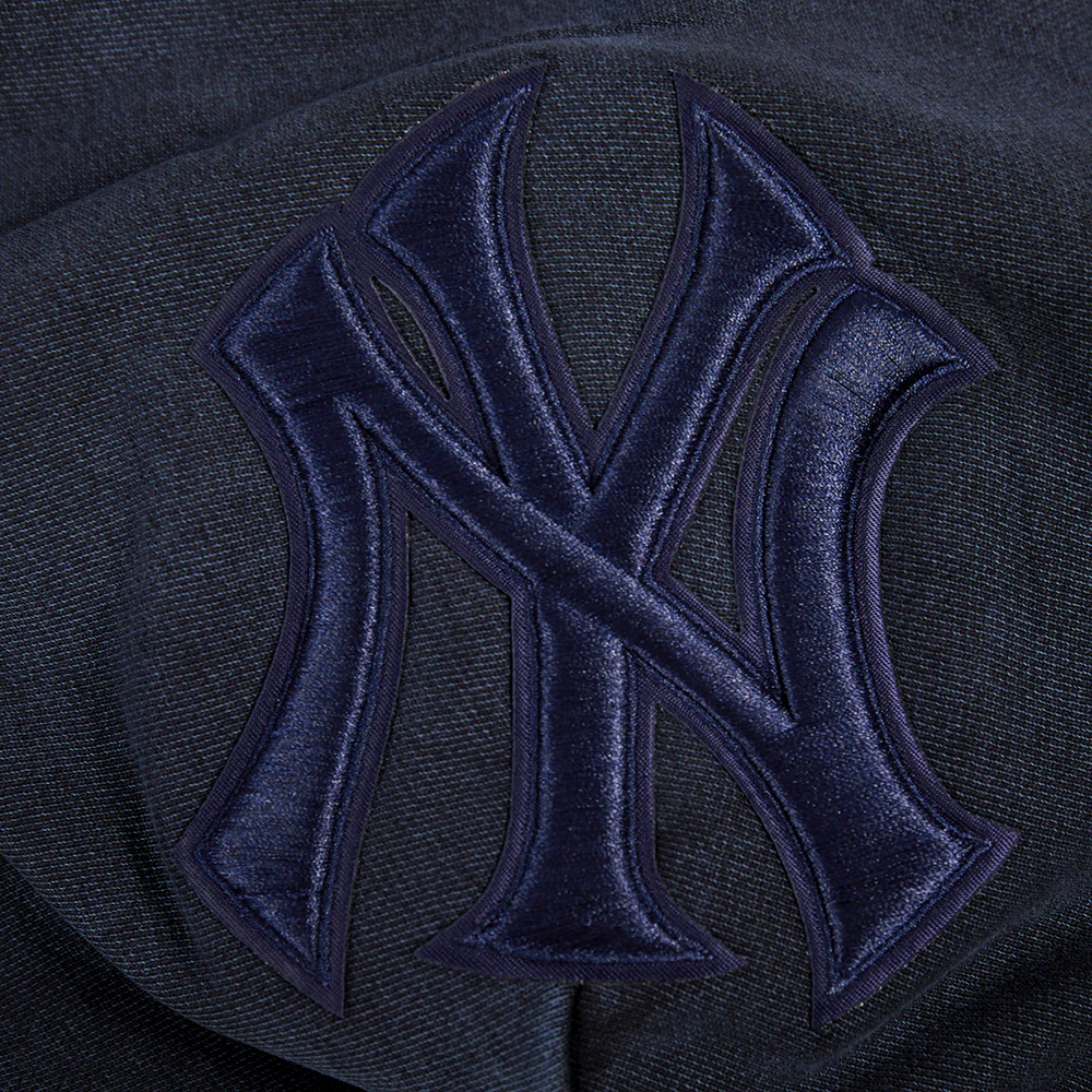 MLB NEW YORK YANKEES WASHED CLASSIC MEN'S ENZYME WASH DROP SHOULDER PO HOODIE (WASHED MIDNIGHT NAVY) - Image 5