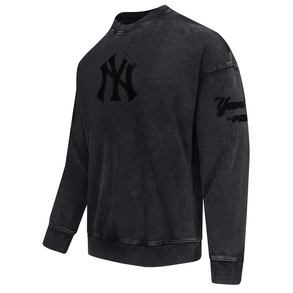 MLB NEW YORK YANKEES WASHED VANGUARD MEN'S ENZYME WASH DROP SHOULDER (WASHED BLACK) - Image 2