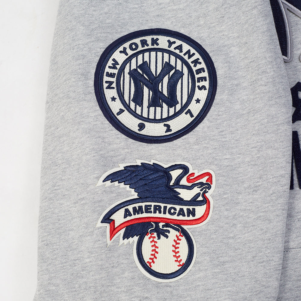 MLB NEW YORK YANKEES MODERN ORIGINALS MEN'S FLC PO HOODIE (HEATHER GREY) - Image 8