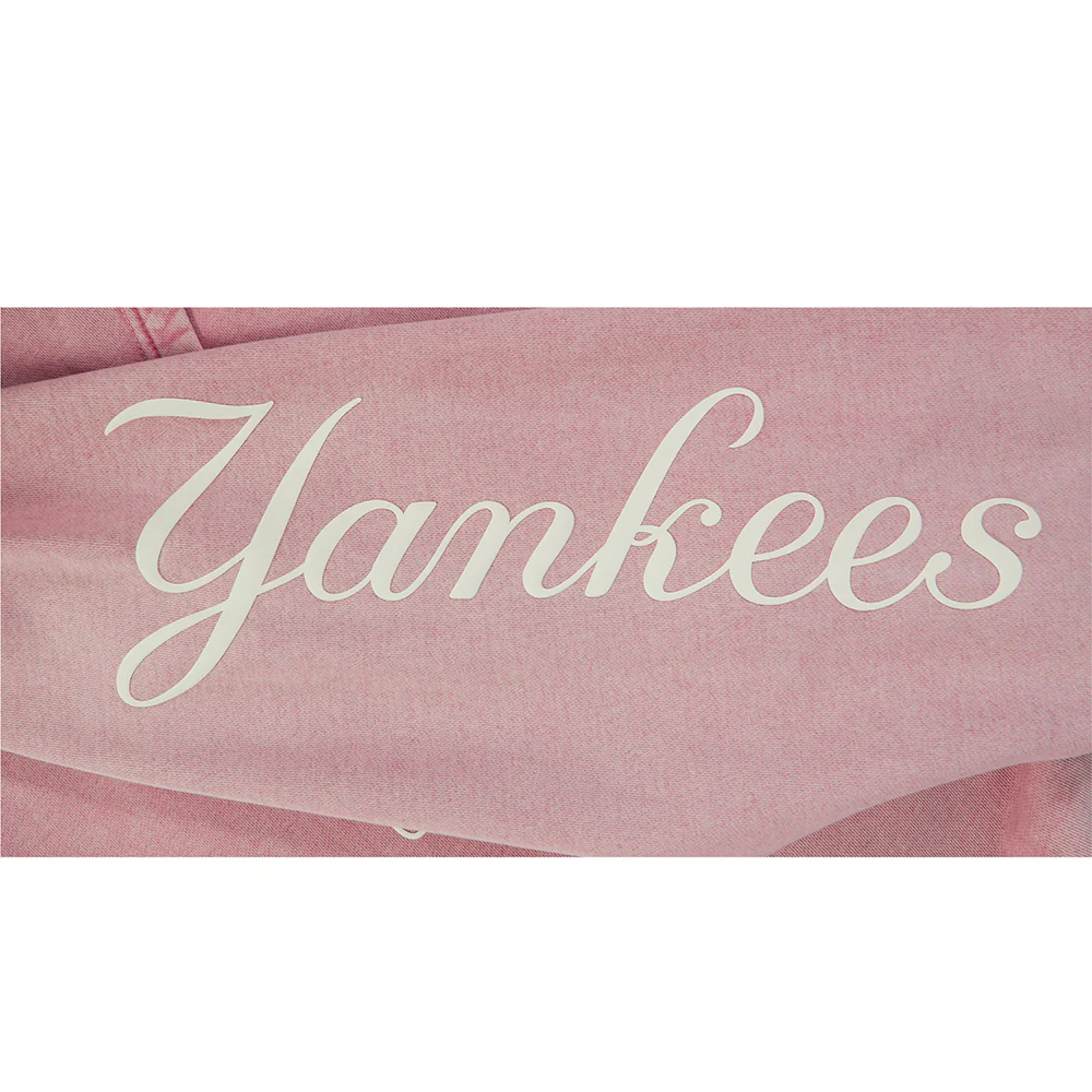 NEW YORK YANKEES STREET TEAM MEN'S ENZYME WASH DS FT PO HOODIE (WASHED MAUVE) - Image 5