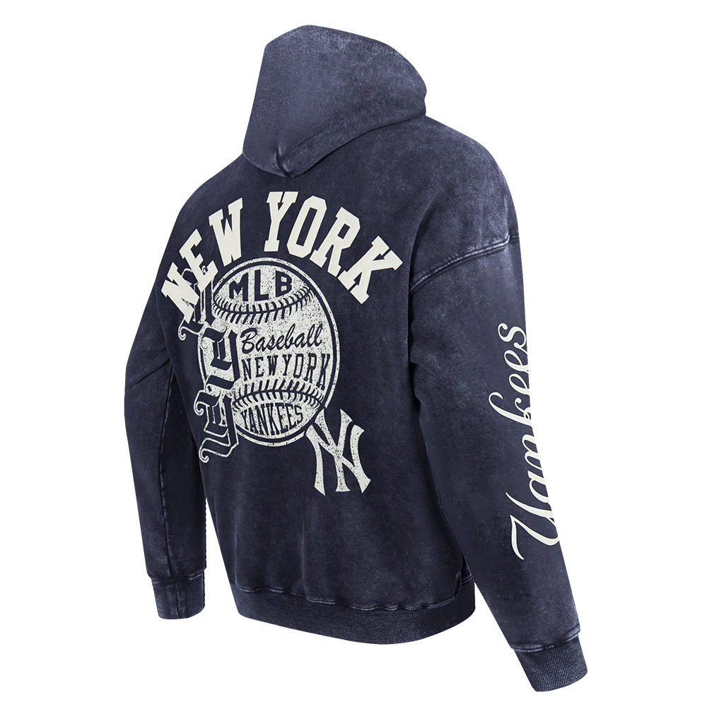 NEW YORK YANKEES STREET TEAM MEN'S ENZYME WASH DS FT PO HOODIE (WASHED MIDNIGHT NAVY) - Image 4