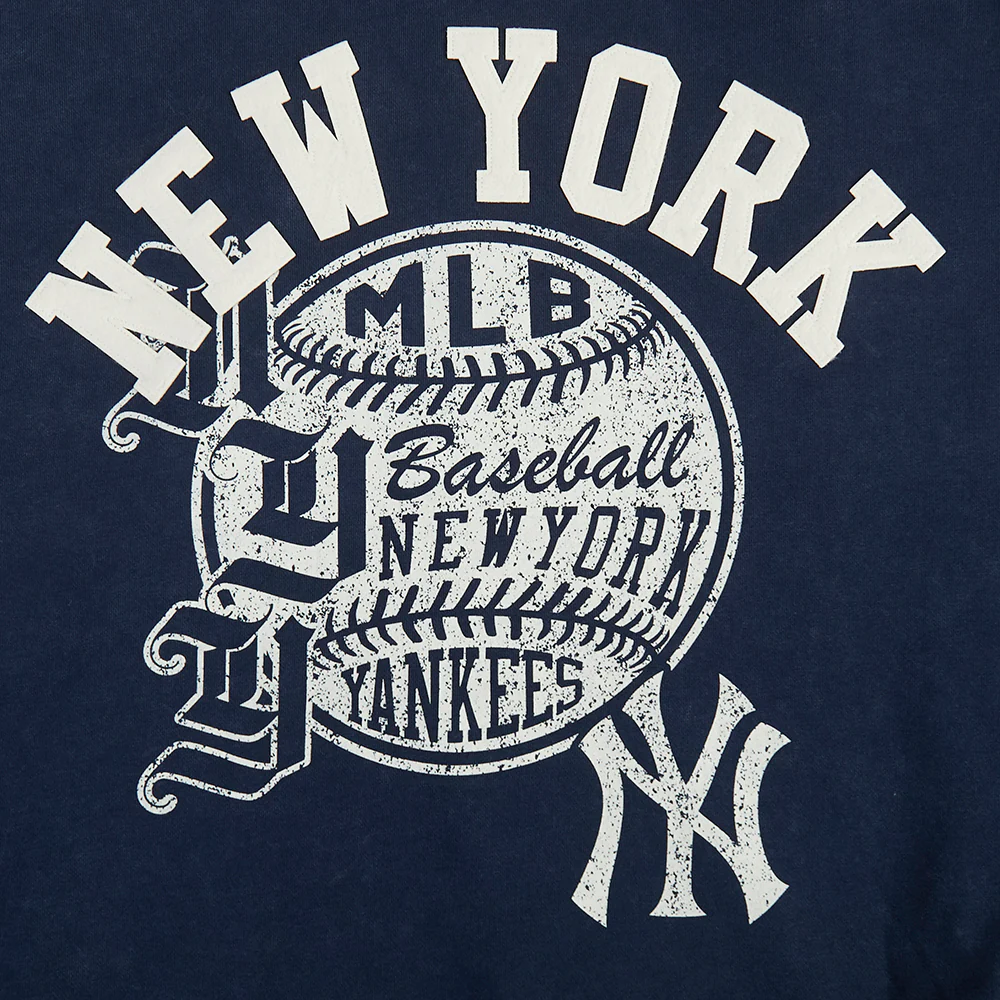 NEW YORK YANKEES STREET TEAM MEN'S ENZYME WASH DS FT PO HOODIE (WASHED MIDNIGHT NAVY) - Image 6