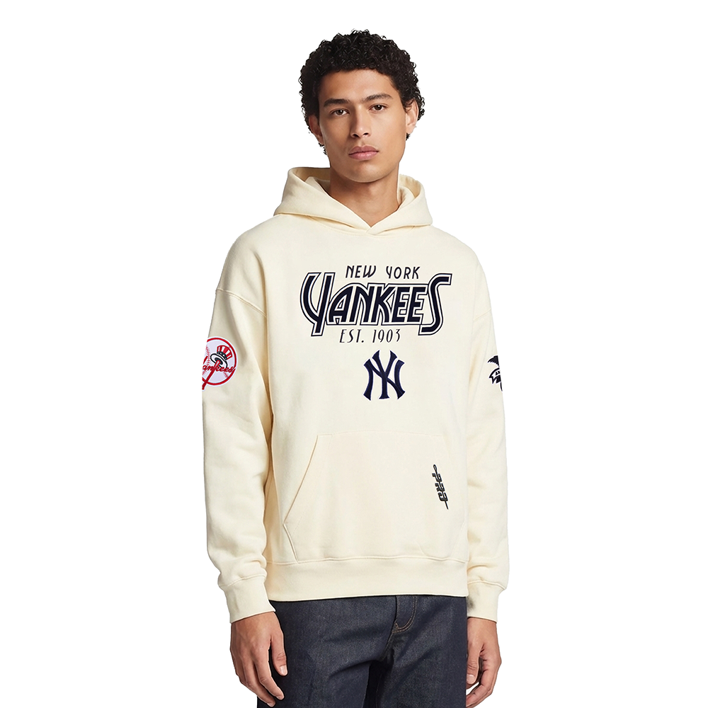 MLB NEW YORK YANKEES PARADISE MEN'S PULL OVER HOODIE (EGGSHELL)