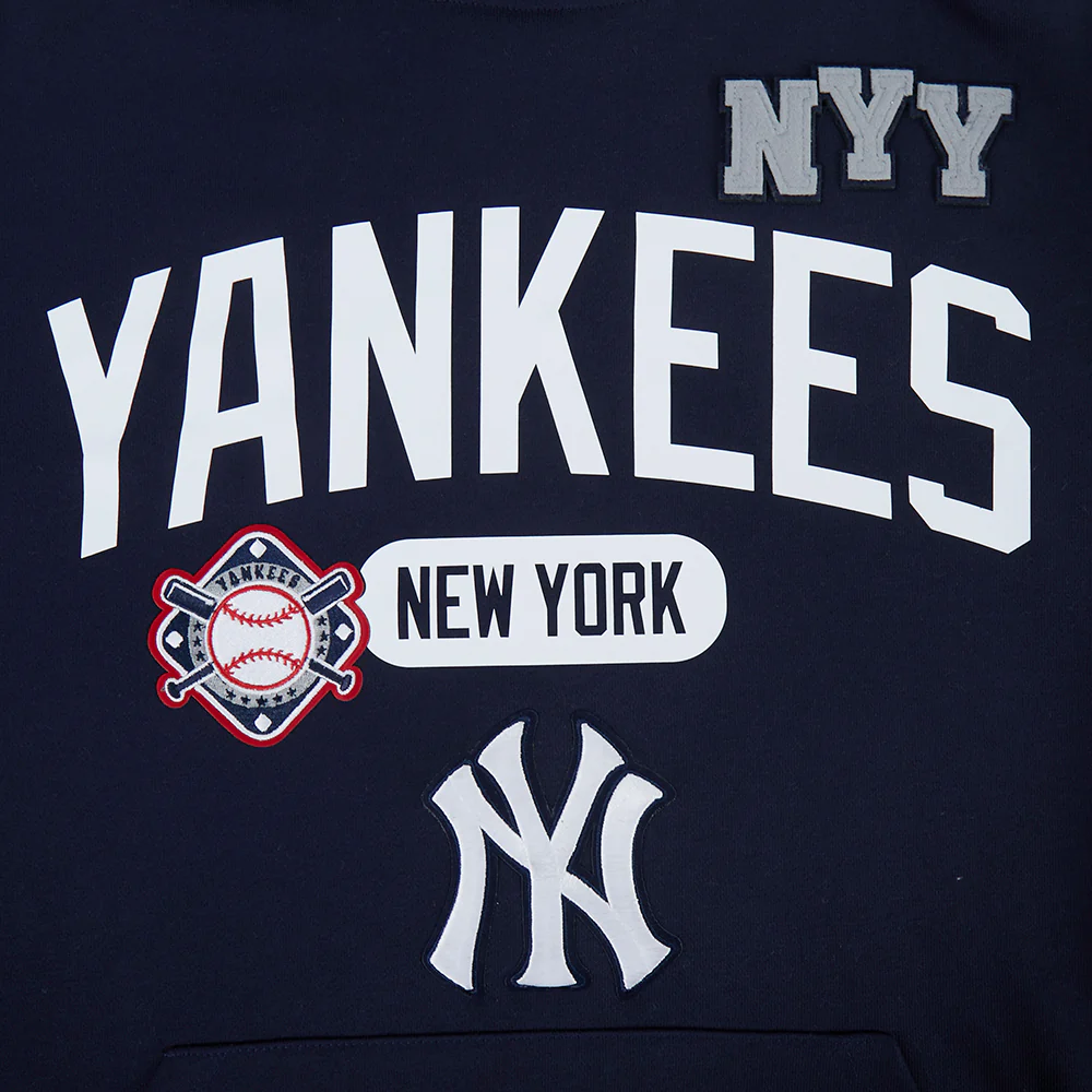MLB NEW YORK YANKEES LETTERMAN MEN'S PULL OVER HOODIE (MIDNIGHT NAVY) - Image 5