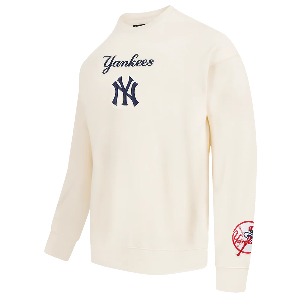 MLB NEW YORK YANKEES WINGSPAN MEN'S DROP SHOULDER FLC CREWNECK (EGGSHELL) - Image 3