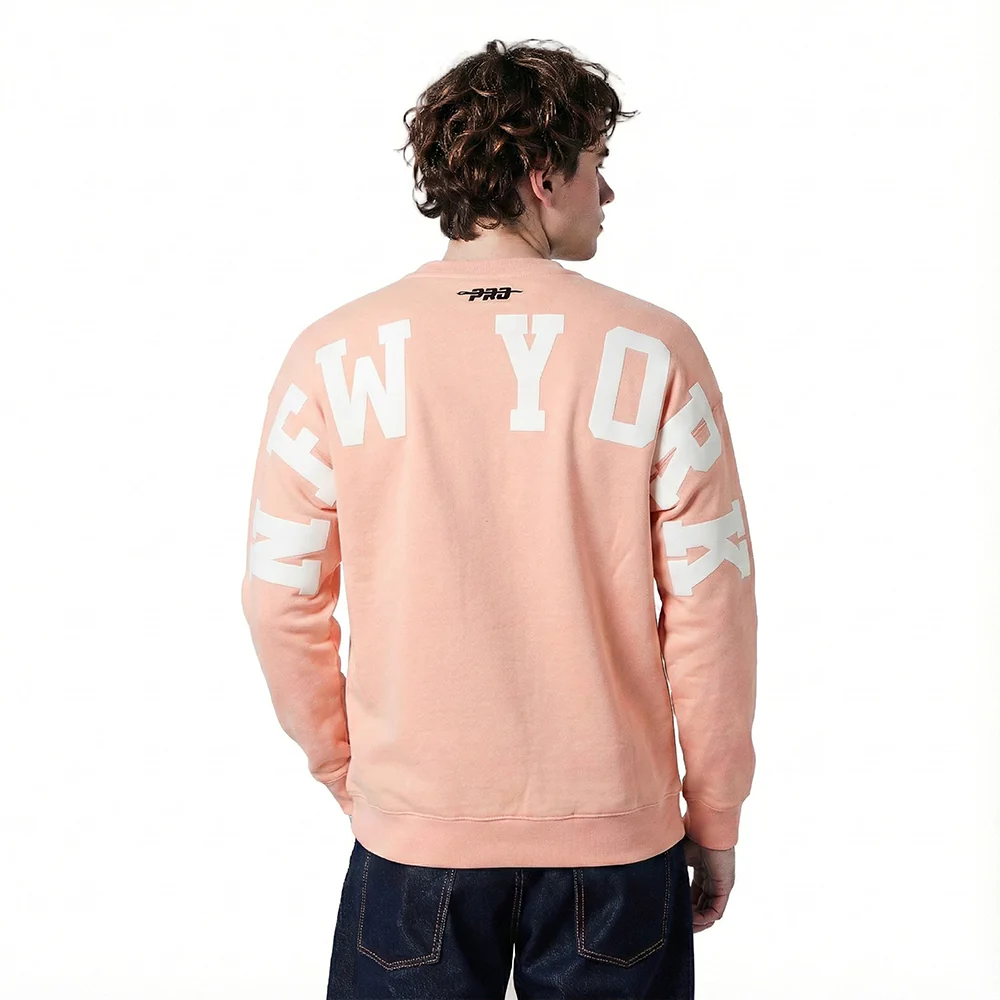 MLB NEW YORK YANKEES WINGSPAN MEN'S DROP SHOULDER FLC CREWNECK (GUAVA)