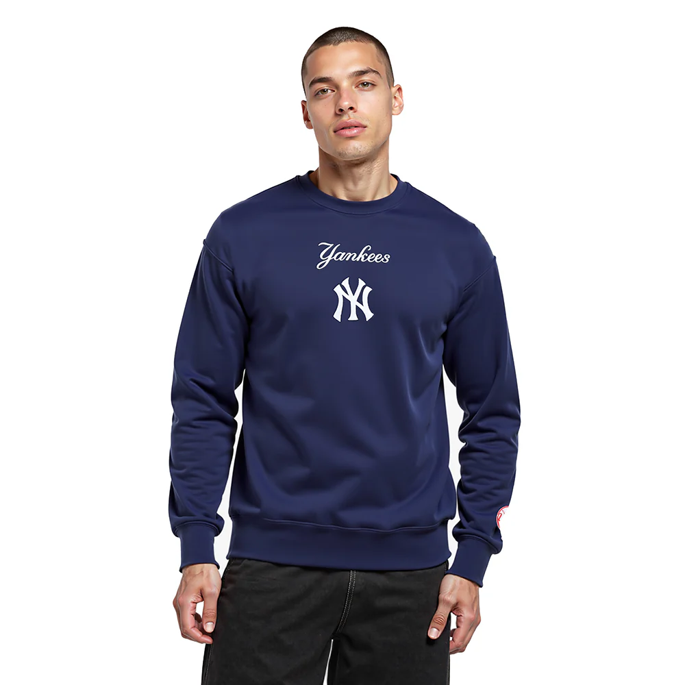 MLB NEW YORK YANKEES WINGSPAN MEN'S DROP SHOULDER FLC CREWNECK (MIDNIGHT NAVY) - Image 2