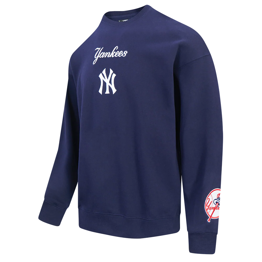 MLB NEW YORK YANKEES WINGSPAN MEN'S DROP SHOULDER FLC CREWNECK (MIDNIGHT NAVY) - Image 3