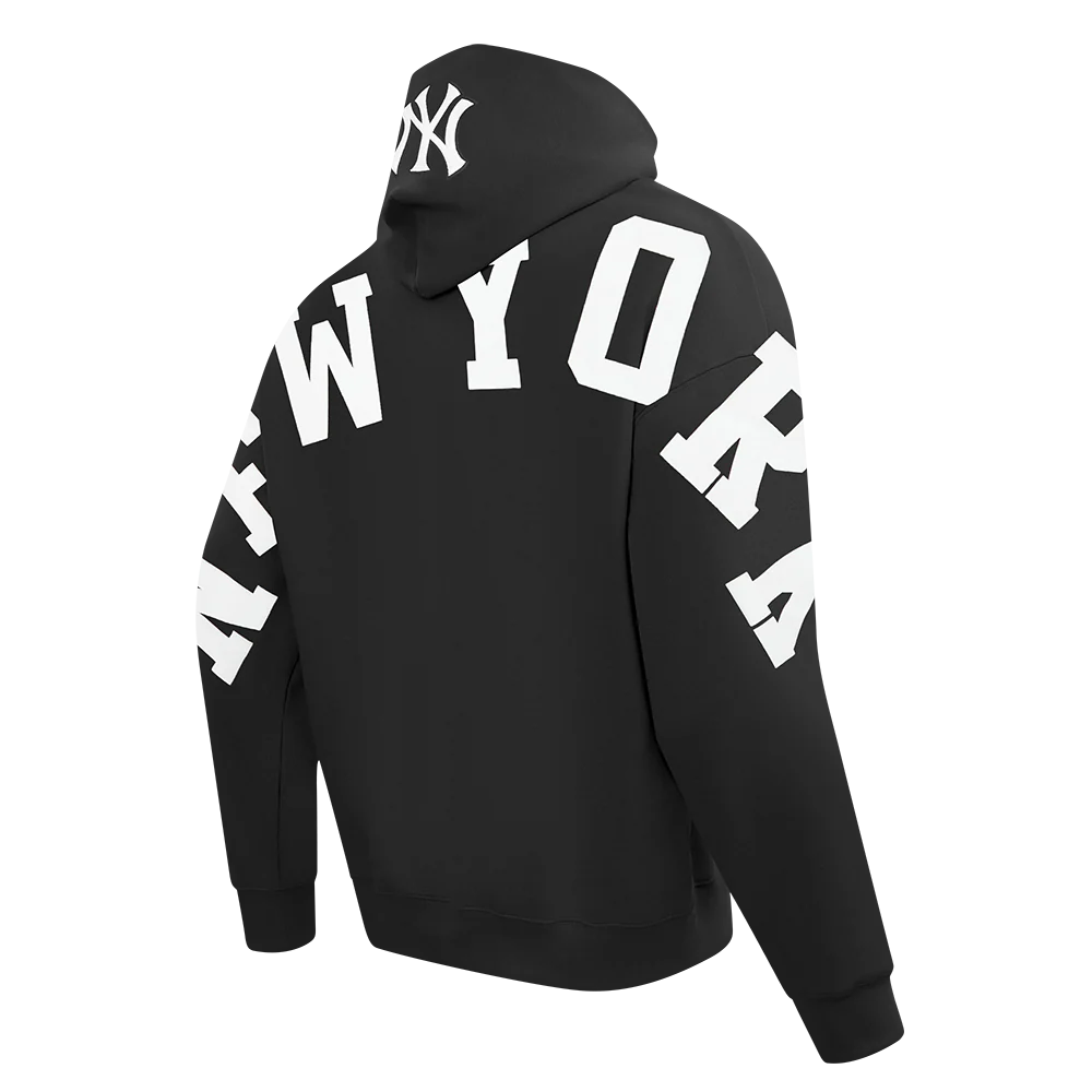 MLB NEW YORK YANKEES WINGSPAN MEN'S DROP SHOULDER FLC PO HOODIE (BLACK) - Image 4